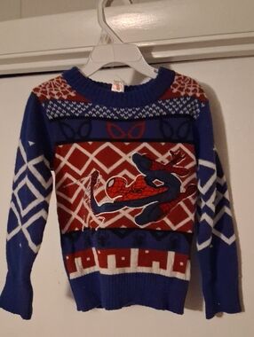 Marvel Blue and Red Spider-Man Crewneck Sweater